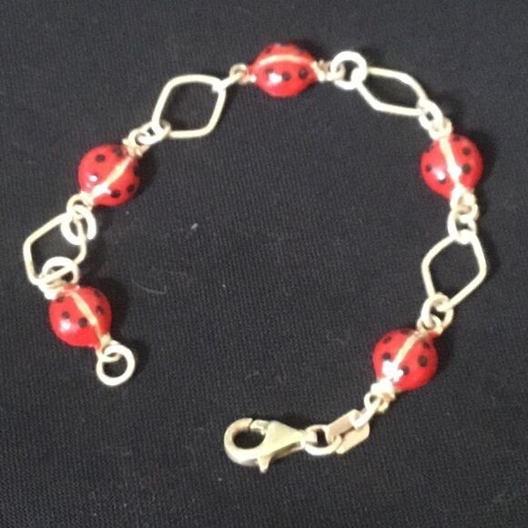 Sterling Silver Ladybug Bacelet - Picture 1 of 13